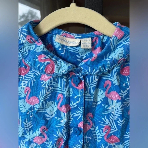 Flamingo dress Jojo Maman Bebe toddler girl flamingo embroidered pockets collar - Picture 3 of 7